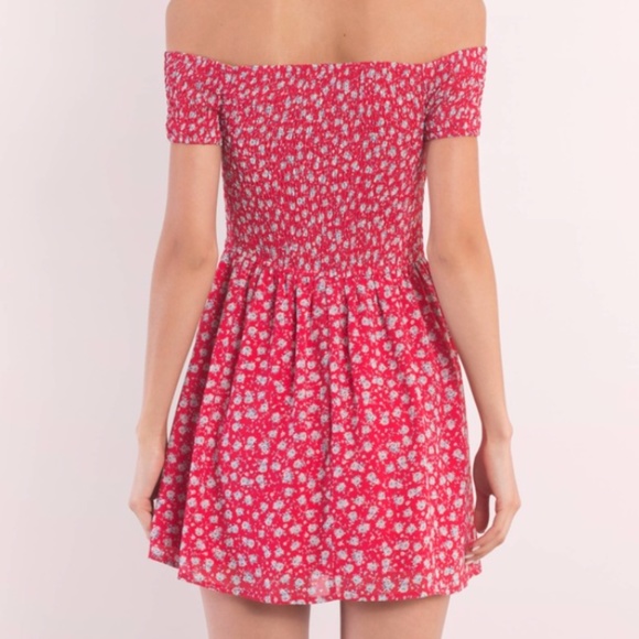 Tobi Red Floral Skater Dress - Picture 2 of 3